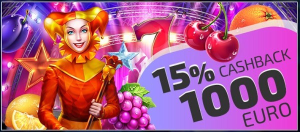 15% cashback bonus 