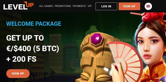 najnowszy Level Up Casino spiny bonusowe baner promocyjny