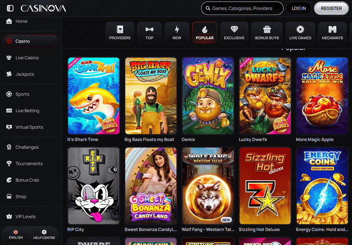 Claim 350 free spins at Casinova Casino! 
