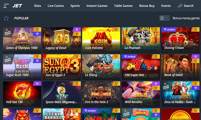 JET Casino Games and Mobile App 